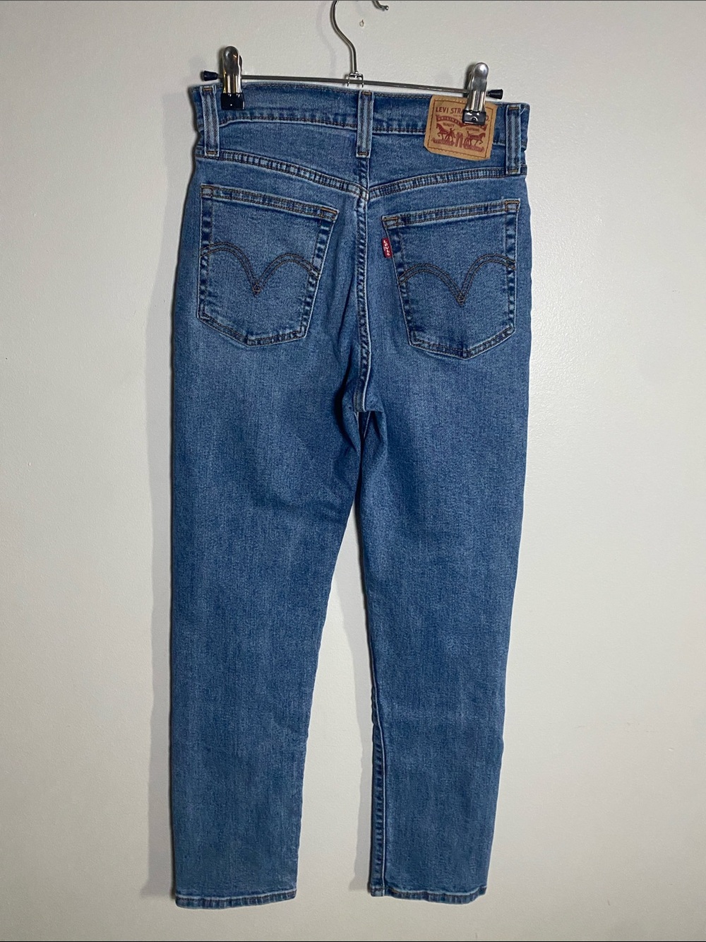 Levi’s Wedgie Straight Jeans Women’s 26 x28 Blue Denim High Rise Cotton Blend - Picture 10 of 14